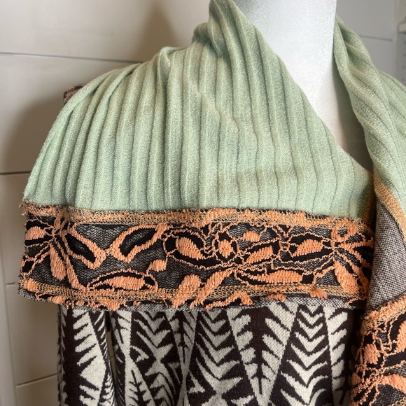 GIMMICKS by BKE Boho Casual Jacket Brown Mint Color - Picture 3 of 5